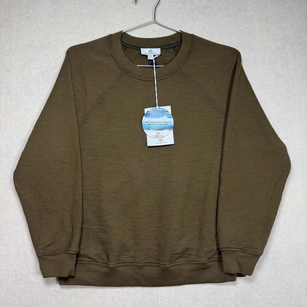 AG Adriano Goldschmied Sweater Womens S Knitted Raglan Crewneck Green Jadyn